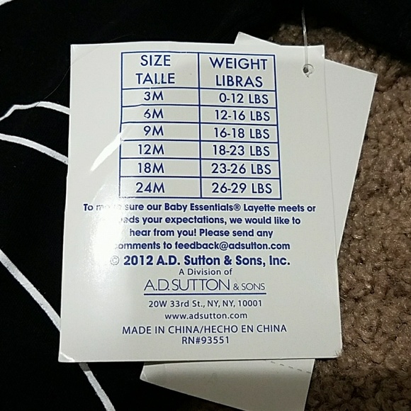 Nwt Baby Essentials Tuxedo Onesie - Picture 4 of 5